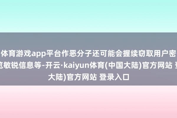 体育游戏app平台作恶分子还可能会握续窃取用户密码和浏览敏锐信息等-开云·kaiyun体育(中国大陆)官方网站 登录入口