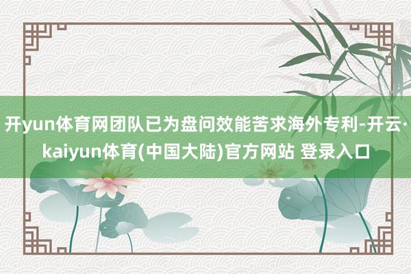开yun体育网团队已为盘问效能苦求海外专利-开云·kaiyun体育(中国大陆)官方网站 登录入口