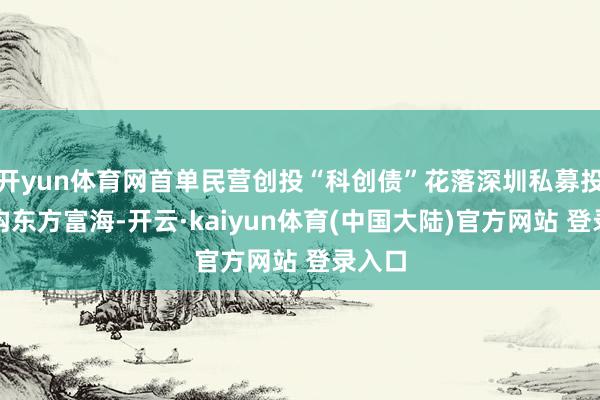 开yun体育网首单民营创投“科创债”花落深圳私募投资机构东方富海-开云·kaiyun体育(中国大陆)官方网站 登录入口