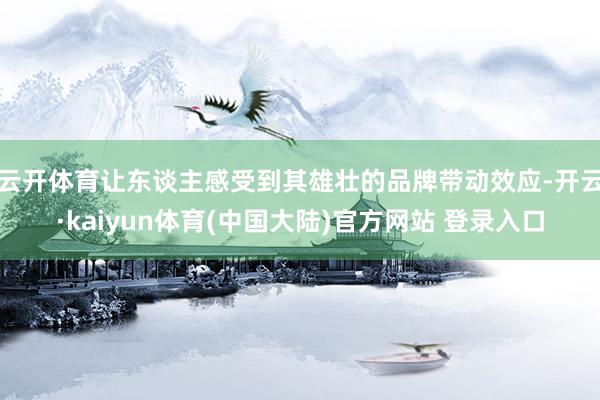 云开体育让东谈主感受到其雄壮的品牌带动效应-开云·kaiyun体育(中国大陆)官方网站 登录入口