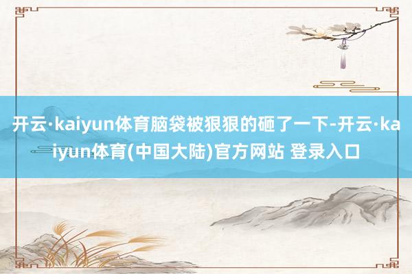 开云·kaiyun体育脑袋被狠狠的砸了一下-开云·kaiyun体育(中国大陆)官方网站 登录入口